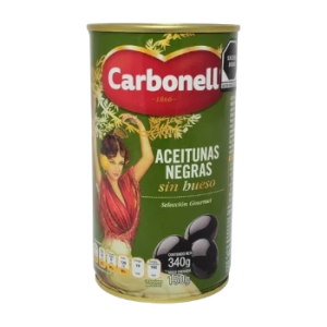 ACEITUNA NEGRA CARBONELL SIN HUESO DE 340 GR
