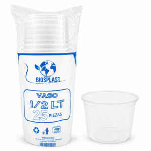 ENVASE DE 1/2 LT..BIOSPLAST 20/25 PZA.